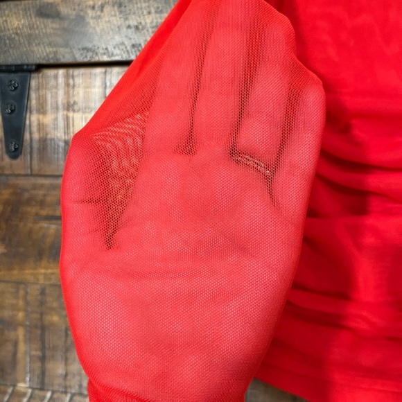 Red Long Sleeve Bodysuit - Picture 3 of 3
